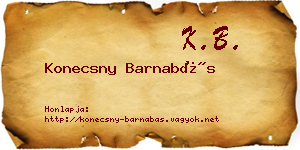 Konecsny Barnabás névjegykártya